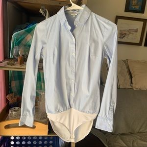 Express Slim fit button down bodysuit XS